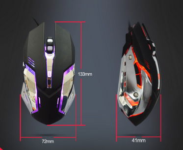 2400DPI 6D Colorful breathing light CF / DOT USB wired gaming mouse